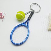 GoedeDoelen.Shop | Sleutelhanger Tennisracket Blauw | Tennis Hanger | Tennisbal Sleutelhanger | Sport | Tennis