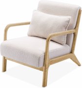 Alice's Garden - Stoffen fauteuil Lorens - L65xP80xH79cm - Bouclé stof - Wit