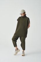 Spencer - Gebreid - Lang - Oversized - Mode - Dames - Maat - One Size - Kaki