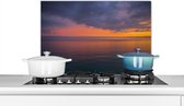 Spatscherm keuken 70x50 cm - Kookplaat achterwand Zonsopkomst over de Middellandse Zee - Muurbeschermer - Spatwand fornuis - Hoogwaardig aluminium