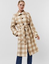 Vero Moda Jas Vmfortunerie Check Long Coat Boos 10257706 Tigers Eye/check Dames Maat - S