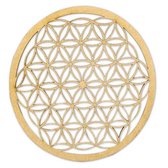 Wooden Crystal Grid Flower of Life 10 cm Set of 2