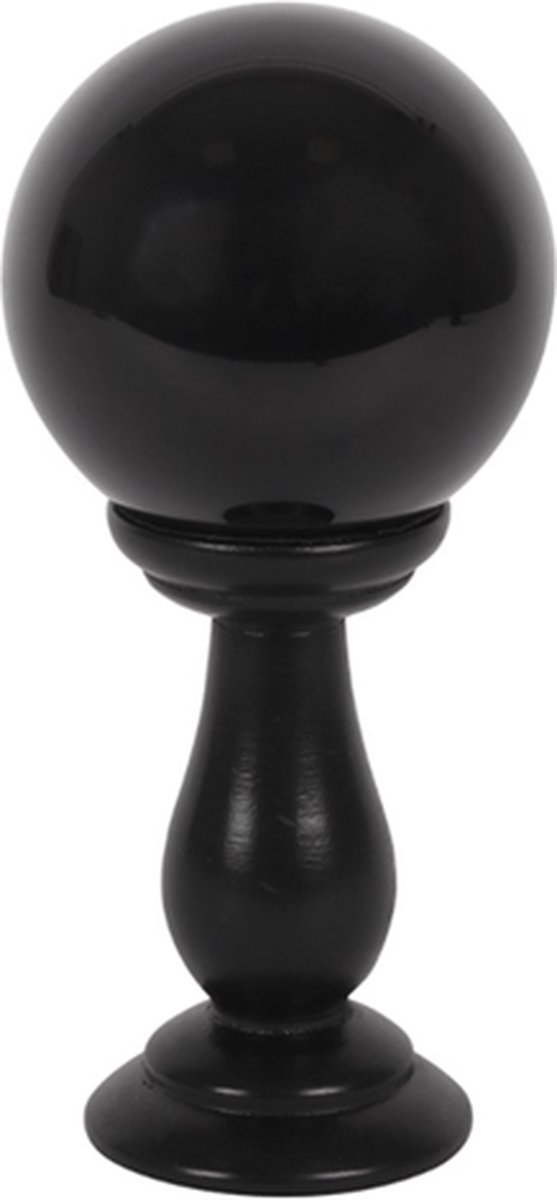 Something Different Kristallen bol op houten standaard Zwart - diameter Ø9cm - (hxbxd) ca. 19,5cm x 9cm x 9cm