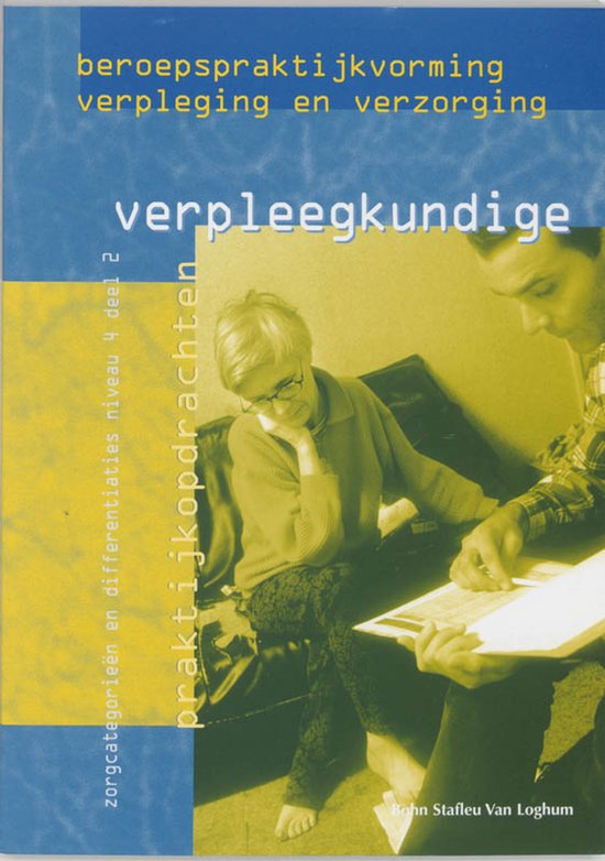Boek 'beroepspraktijkvorming verpleegkundige'. Een man en vrouw zitten samen te lezen.