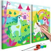 Doe-het-zelf op canvas schilderen - Fairytale Unicorns.
