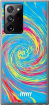 6F hoesje - geschikt voor Samsung Galaxy Note 20 Ultra -  Transparant TPU Case - Swirl Tie Dye #ffffff