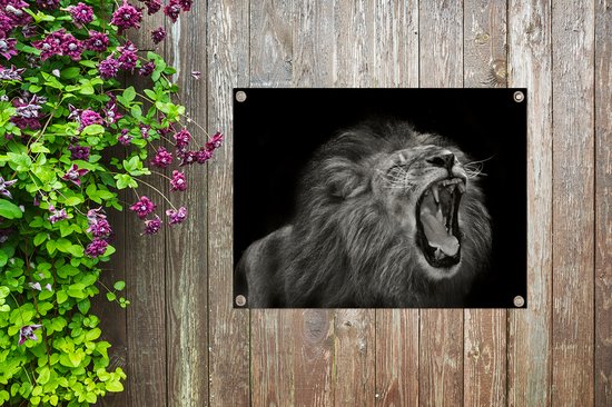 Décoration de Jardin Lion - Gibier - Chasse - 40x30 cm - Toile de jardin