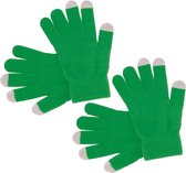 2x paar touchscreen smartphone handschoenen groen voor volwassenen