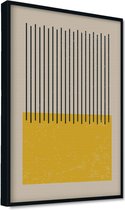 Akoestische panelen - Geluidsisolatie - Akoestische wandpanelen - Akoestisch schilderij AcousticPro® - paneel met grafisch element - Design 32 - basic - 100x70 - zwart- Wanddecorat