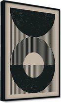 Akoestische panelen - Geluidsisolatie - Akoestische wandpanelen - Akoestisch schilderij AcousticPro® - paneel met grafisch element - Design 25 - basic - 60x90 - Wit- Wanddecoratie