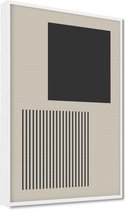 Akoestische panelen - Geluidsisolatie - Akoestische wandpanelen - Akoestisch schilderij AcousticPro® - paneel met grafisch element - Design 11 - basic - 100x70 - Wit- Wanddecoratie