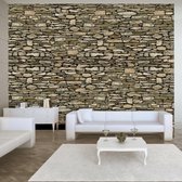 Fotobehangkoning - Behang - Vliesbehang - Fotobehang Stenen Muur - Stone wall - 250 x 175 cm