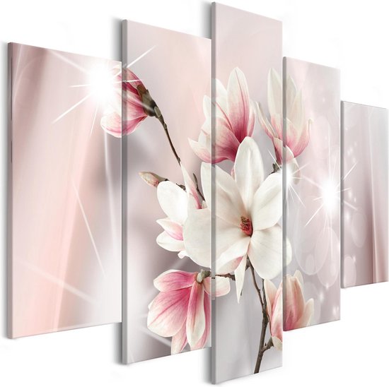 Schilderij - Dazzling Magnolias (5 Parts) Wide.