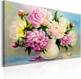 Schilderij - Peonies: Bouquet of Happiness.