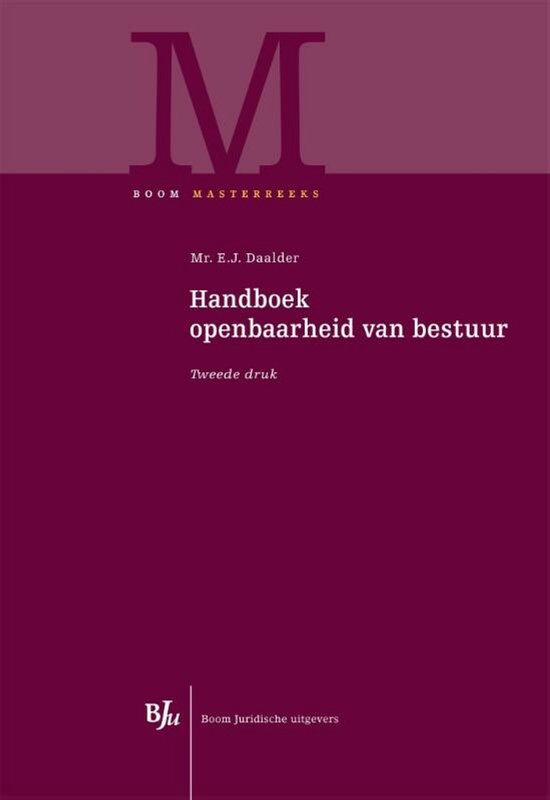 Boom Masterreeks - Handboek openbaarheid van bestuur - cover