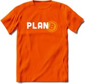 Plan B - Crypto T-Shirt Kleding Cadeau | Dames / Heren / Unisex | Bitcoin / Ethereum shirt | Grappig Verjaardag kado | BTC Tshirt Met Print | - Oranje - XL