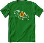 BTC Planet - Crypto T-Shirt Kleding Cadeau | Dames / Heren / Unisex | Bitcoin / Ethereum shirt | Grappig Verjaardag kado | BTC Tshirt Met Print | - Donker Groen - L