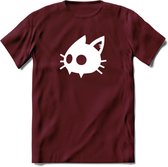 Cat Head - Katten T-Shirt Kleding Cadeau | Dames - Heren - Unisex | Kat / Dieren shirt | Grappig Verjaardag kado | Tshirt Met Print | - Burgundy - L