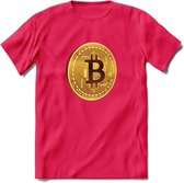 Bitcoin Coin - Crypto T-Shirt Kleding Cadeau | Dames / Heren / Unisex | Bitcoin / Ethereum shirt | Grappig Verjaardag kado | BTC Tshirt Met Print | - Roze - M