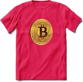 Bitcoin Coin - Crypto T-Shirt Kleding Cadeau | Dames / Heren / Unisex | Bitcoin / Ethereum shirt | Grappig Verjaardag kado | BTC Tshirt Met Print | - Roze - S