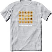 Bitcoins - Crypto T-Shirt Kleding Cadeau | Dames / Heren / Unisex | Bitcoin / Ethereum shirt | Grappig Verjaardag kado | BTC Tshirt Met Print | - Licht Grijs - Gemaleerd - S