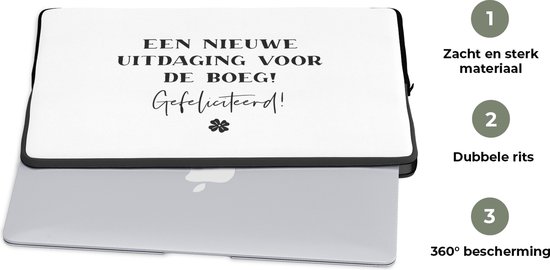 Housse pour ordinateur portable 13 pouces - Proverbes - Citations - Travail - Un nouveau défi en vue ! Toutes nos félicitations ! - Housse pour ordinateur portable
