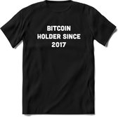 BTC Holder Since 2017- Crypto T-Shirt Kleding Cadeau | Dames / Heren / Unisex | Bitcoin / Ethereum shirt | Grappig Verjaardag kado | BTC Tshirt Met Print | - Zwart - 3XL