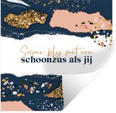 Muurstickers - Sticker Folie - Quote - Goud - Zus - 120x120 cm - Plakfolie - Muurstickers Kinderkamer - Zelfklevend Behang XXL - Zelfklevend behangpapier - Stickerfolie