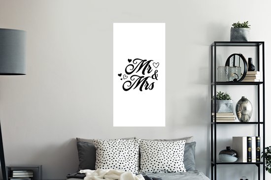 Muurstickers - Sticker Folie - Spreuken - 'Mr & Mrs' - Hart - Quotes - 60x120 cm - Plakfolie - Muurstickers Kinderkamer - Zelfklevend Behang - Zelfklevend behangpapier - Stickerfolie