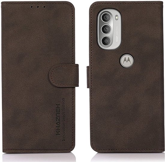 KHAZNEH Housse Motorola Moto G51 Retro Wallet Book Case Marron
