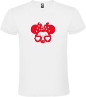 Wit  T shirt met  "Minnie Mouse Love " print Rood size XXXXL