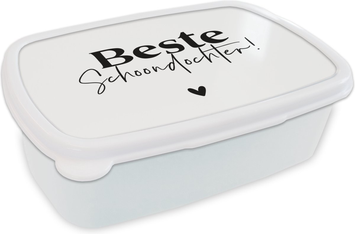 Broodtrommel Wit - Lunchbox - Brooddoos - Spreuken - Dochter - Relatie - 18x12x6 cm - Volwassenen