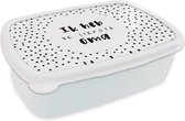 Broodtrommel Wit - Lunchbox - Brooddoos - Familie - Quotes - 'Ik heb de liefste oma' - Spreuken - 18x12x6 cm - Volwassenen