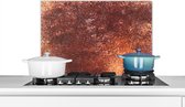 Spatscherm keuken 70x50 cm - Kookplaat achterwand Brons - Roest print - Structuur - Muurbeschermer - Spatwand fornuis - Hoogwaardig aluminium