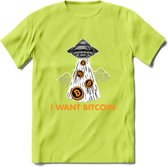 I Want Bitcoin - Crypto T-Shirt Kleding Cadeau | Dames / Heren / Unisex | Bitcoin / Ethereum shirt | Grappig Verjaardag kado | Tshirt Met Print | - Groen - XL