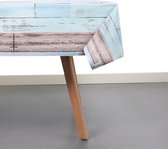 Raved Tafelzeil Steigerhout  140 cm x  100 cm - Blauw - PVC - Afwasbaar