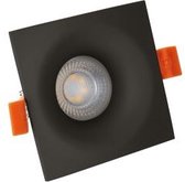Spectrum - LED GU10 inbouwspot vierkant zwart - zaagmaat 74mm - incl. GU10 fitting met montagebeugel