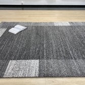 Donkergrijs Tapijt Dik Laagpolig Vloerkleed Koho Zen Premium Feeling Kader - 80x150cm- Modern - Woonkamer - Salon - Slaapkamer - Eetkamer