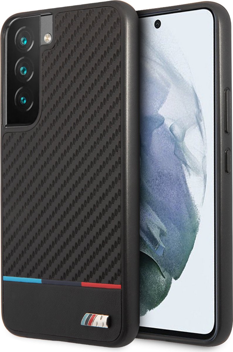 BMW Carbon Tricolor Backcase hoesje geschikt voor Samsung Galaxy S22 Plus