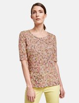 GERRY WEBER Dames Shirt met halflange mouwen en bloemenmotief