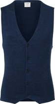 OLYMP Level 5 body fit gilet - wol met zijde - blauw mouwloos vest - Maat: XL