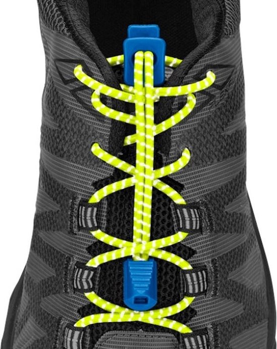 Nathan Run Laces Reflective Safety Yellow / Electric Blue - Lacets