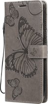 Xiaomi Mi 10T Lite Hoesje - Mobigear - Butterfly Serie - Kunstlederen Bookcase - Grijs - Hoesje Geschikt Voor Xiaomi Mi 10T Lite