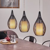 Moderne Hanglamp - Zwarte Metalen Hanglamp - Hanglamp Wit, 3-lichts - interieur Hanglamp - Interieur hanglamp - Woonkamer hanglamp - Vintage hanglamp