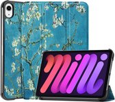 iMoshion Tablet Hoes Geschikt voor iPad Mini 6 (2021) - iMoshion Design Trifold Bookcase - Blauw /Green Plant