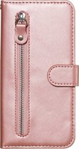 Samsung Galaxy S20 Plus Hoesje - Mobigear - Zipper Serie - Kunstlederen Bookcase - Roségoud - Hoesje Geschikt Voor Samsung Galaxy S20 Plus