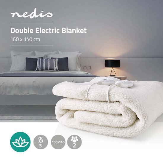 Nedis Elektrische Deken 160x140 cm met 3 Warmte Standen - Nedis - €69,95