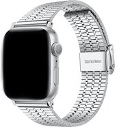 Q-DESYN® Apple Watch bandje - RVS - Druksluiting - 38 mm - 40 mm - 41 mm - Zilver