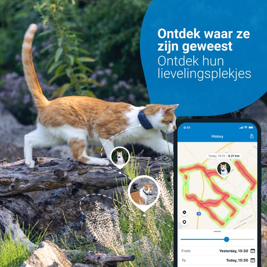 Tractive GPS CAT 4 - Kat GPS Tracker & Activiteitenmonitor - Past op meeste Halsbanden - Donkerblauw - Tractive