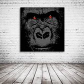 Gorilla Art Poster in lijst - 90 x 90 cm en 2 cm dik - Fotopapier Mat 180 gr Framed - Popart Wanddecoratie inclusief lijst